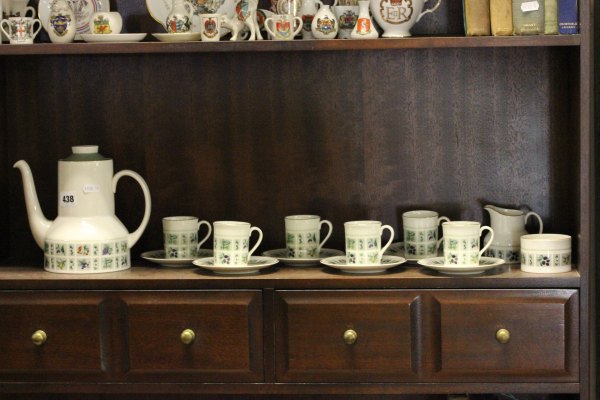 Royal Doulton 'Tapestry' Coffee Service comprising Coffee Pot, Cream, Sugar and Six Coffee Cans