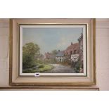 20th century Oil Painting on Canvas of Winkle Street, Isle of Wight by George Horne and with
