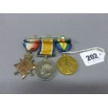 Bar of Three World War I Medals awarded to M2-116404 Pte W N West A.S.C