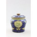 Royal Doulton Stoneware 'Nelson' Jar and Cover, Dark Blue and Green 'Lord Nelson England Expects'
