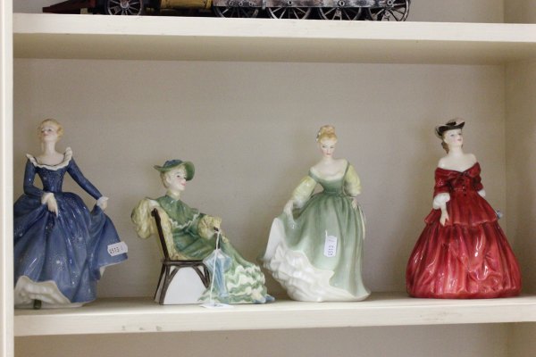 Four Royal Doulton Figurines - Vivienne, Fair Lady, Fragrance and Ascot