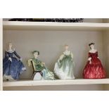 Four Royal Doulton Figurines - Vivienne, Fair Lady, Fragrance and Ascot