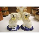 Pair of Staffordshire Mantle Poodles