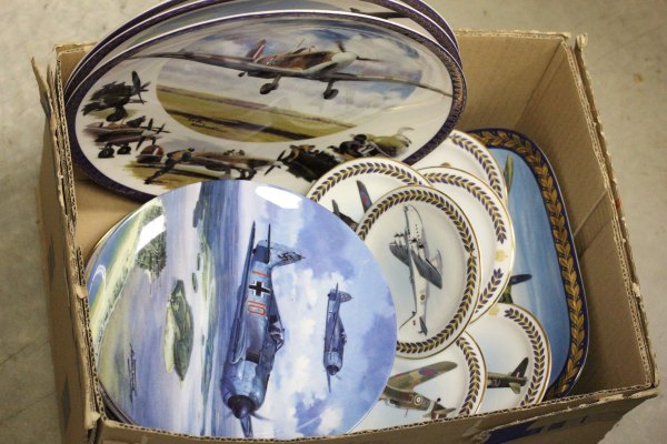 Group of Military Aeroplane Collectors Plates - Nine Coalport 'Flight of Eagles' Collectors Plates