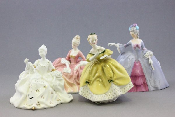 Three Royal Doulton Figurines - The Last Waltz, Anttoinette and Reverie plus Franklin Mint