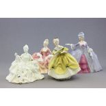 Three Royal Doulton Figurines - The Last Waltz, Anttoinette and Reverie plus Franklin Mint