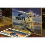 Wilfred Hardy Limited Edition Porcelain Plaque 'Celebration of Flight' together with another
