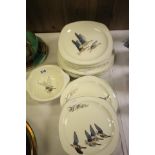 Midwinter Peter Scott 'Wild Geese' Design Dinnerware including 7 Dinner Plates, 7 Breakfast