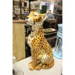 Large Italian Pottery Model of a Leopard