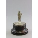 Silver Military Soldier on Wooden Plinth