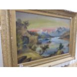 19th century Oil on Canvas Landscape in an Ornate Frame, 38" x 28"