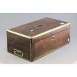 19th century Rosewood and Brass Bound Campaign Writing Slope