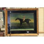 Framed and Glazed Picture on Glass of a Horse and Jockey 'Skyscraper by Highflyer 1789'