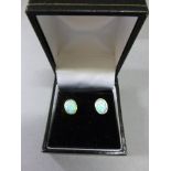 Pair of Yellow Gold Opal Stud Earrings