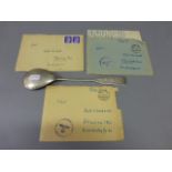 World War II German SS Spoon and a Group of World War II Letters