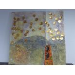 Large Modernist Oil on Canvas with Copper Droplets