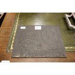 Cast Iron 1977 Jubilee Luxembourg Appeal Plaque