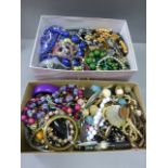 Two Boxes of Mixed Costume Jewellery