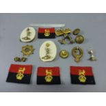 Six Royal Corp Signal Cap Badges together with two other cap badges, Military Buttons, Military