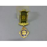 Gilt and Enamel Masonic Medal with Ribbon 'Grand Lodge of England'