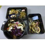 Three Tubs of Mixed Costume Jewellery