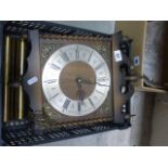 'AMS' Hanging Wall Clock with Brass Mounts and Drop Wegihts