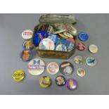 Old Tin with a Quantity of Badges