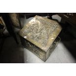 Brass Embossed Coal Box