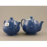 Two Moorcroft Blue Glazed Teapots