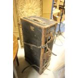 Victorian Canvas and Leather Bound Travelling Trunk