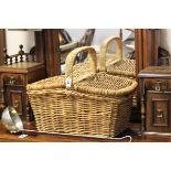 Double Opening Wicker Basket