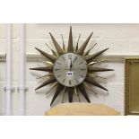 Metamec 'Sunburst' Retro Wall Clock