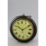 Mahogany Circular Fusee Wall Clock with key and pendulum