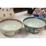Two 19th centuy Chinese Bowls, floral decorated, one a/f