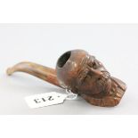 Antique Carved Pipe in the form of Rudyard Kipling