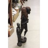 Large Carved African Figure and one other similar
