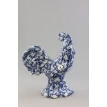 Decorative Spode Style Blue and White Ceramic Cockerel