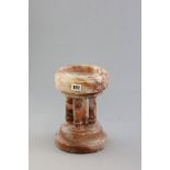19th century Pink Marble Small Font (original from a South Wales Chapel 1833), 27cms high