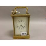 Late 19th century French Brass Cased Carriage Clock