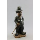 Wooden Carved Charlie Chaplin Figure