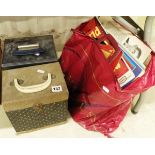 Vinyl - Two vintage carry cases full of 45's circa 1960's plus LP's