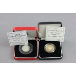 Two boxed Silver proof Piedfort coins including 1998 Two pound coin and 1998 Fifty Pence coin both