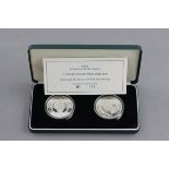 2001 Alderney & Guernsey £5 Silver proof two coin set celebrating The Queens Seventy-fifth