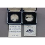 Boxed 1990 The Queen Mother's 90th Birthday Silver Proof Crown with coa and boxed Silver Proof