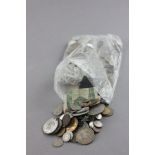 Bag of mixed coins and medallions including silver