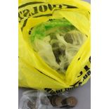 Carrier bag containing a large amount of mainly UK copper coins