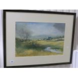 Anita Skinner, Watercolour of Luxton Village, Somerset