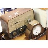 Art Deco Mantle Clock together with a Vintage Ultra Radio