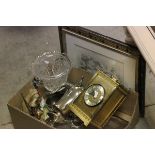 Silver Plated Tray, Three Piece Silver Plated Tea Service, Avia Carriage Clock (battery operated)