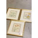 Oriental School, Set of Signed Botanical Watercolours